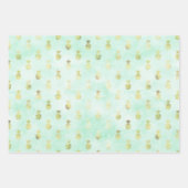 Girly Mint Glam Goud Tropische Ananas Inpakpapier Vel (Voorkant 2)
