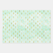 Girly Mint Glam Goud Tropische Ananas Inpakpapier Vel (Voorkant)