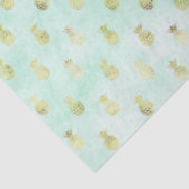 Girly Mint Glam Goud Tropische Ananas Tissuepapier (Detail)