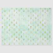 Girly Mint Glam Goud Tropische Ananas Tissuepapier (Voorkant)