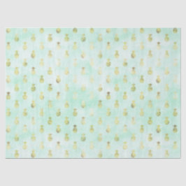 Girly Mint Glam Goud Tropische Ananas Tissuepapier
