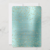 Girly Mint Glam Gouden Glitters Confetti Baby Show Kaart (Achterkant)