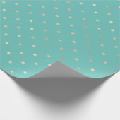 Girly Mint Glam Gouden Stippen Cadeaupapier (Hoek)