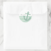 Girly Mint Glitter Anchor Ronde Sticker (Tas)