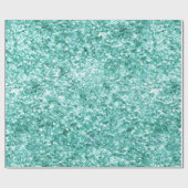 Girly Mint Glitter Confetti Cadeaupapier (Vlak)