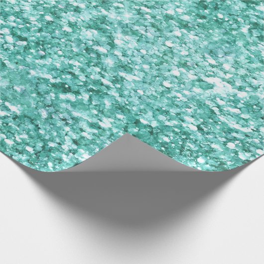 Girly Mint Glitter Confetti Cadeaupapier (Hoek)