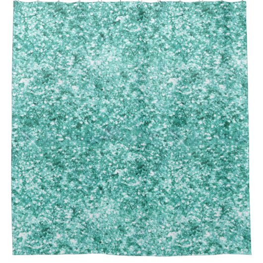 Girly Mint Glitter Confetti Douchegordijn (Voorkant)