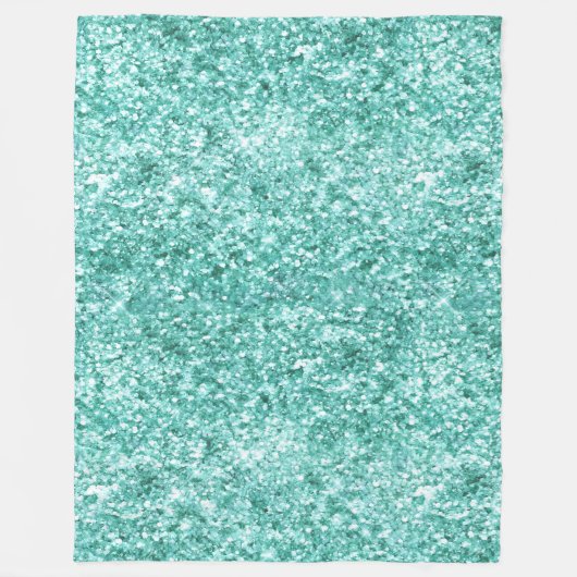 Girly Mint Glitter Confetti Fleece Deken (Voorkant)