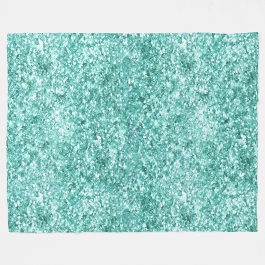 Girly Mint Glitter Confetti Fleece Deken (Voorkant (Horizontaal))