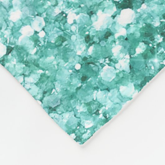 Girly Mint Glitter Confetti Fleece Deken (Hoek)