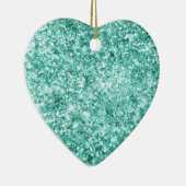Girly Mint Glitter Confetti Keramisch Ornament (Rechts)
