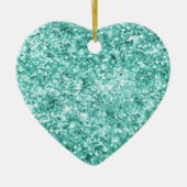 Girly Mint Glitter Confetti Keramisch Ornament (Voorkant)