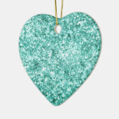 Girly Mint Glitter Confetti Keramisch Ornament (Links)