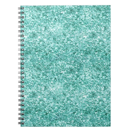 Girly Mint Glitter Confetti Notitieboek (Voorkant)