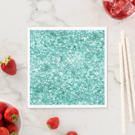 Girly Mint Glitter Confetti Servet