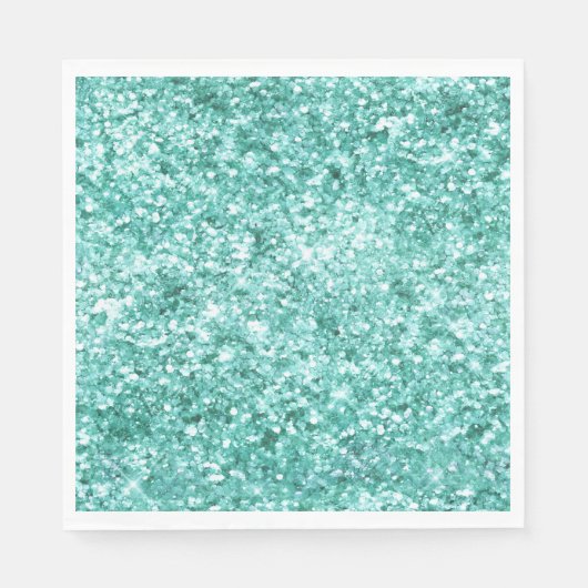 Girly Mint Glitter Confetti Servet (Voorkant)