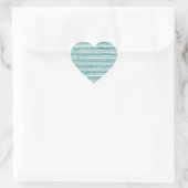 Girly Mint Glitter Glam Stripes (afbeelding van gl Hart Sticker (Tas)
