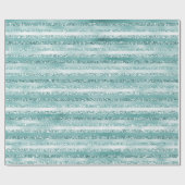 Girly Mint Glitter Glam Stripes Cadeaupapier (Vlak)