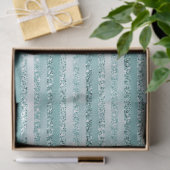Girly Mint Glitter Glam Stripes verjaardag Tissuepapier (Geschenk)