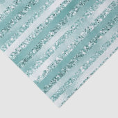 Girly Mint Glitter Glam Stripes verjaardag Tissuepapier (Detail)