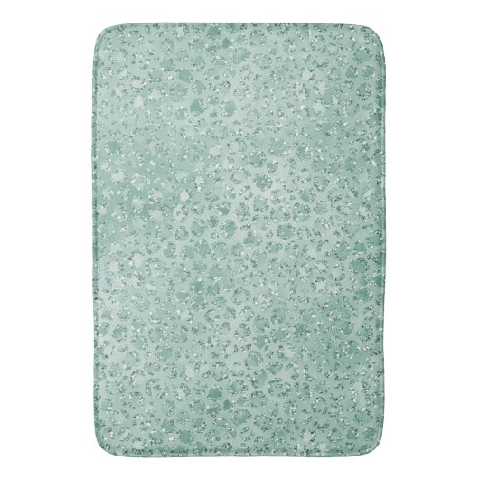 Girly Mint Glitter Glitz Leopard print Badmat (Voorkant Verticaal)