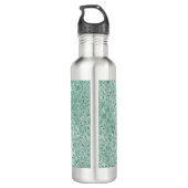 Girly Mint Glitter Glitz Leopard print Waterfles (Achterkant)