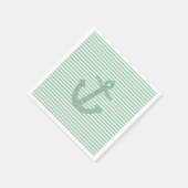 Girly Mint Glitter Nautisch Anker Vrijgezellenfees Servet (Hoek)