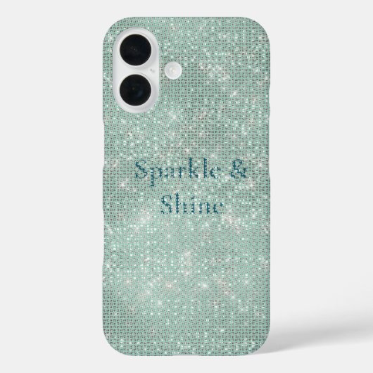 Girly Mint Glitzy Sparkle Case-Mate iPhone Case (Achterkant)