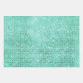 Girly Mint Glitzy Sparkle Inpakpapier Vel (Voorkant 3)