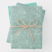 Girly Mint Glitzy Sparkle Inpakpapier Vel (In situ)