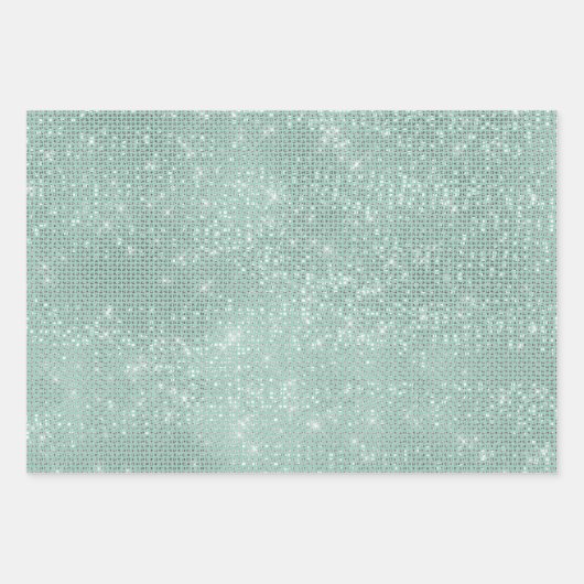 Girly Mint Glitzy Sparkle Inpakpapier Vel (Voorkant)