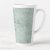 Girly Mint Glitzy Sparkle Latte Mok (Rechts)