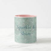 Girly Mint Glitzy Sparkle Mok (Midden)