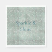 Girly Mint Glitzy Sparkle Servet (Voorkant)