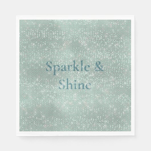 Girly Mint Glitzy Sparkle Servet (Voorkant)