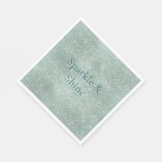 Girly Mint Glitzy Sparkle Servet (Hoek)