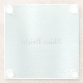 Girly Mint Gold Glam Sparkle Confetti Glazen Onderzetter (Achterkant)