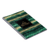 Girly Mint Gold Glitter Black Hello Beautiful Notitieboek (Rechterzijde)