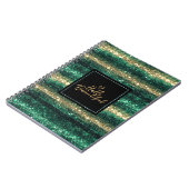 Girly Mint Gold Glitter Black Hello Beautiful Notitieboek (Linkerzijde)