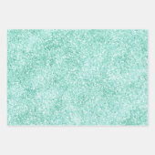 Girly Mint Gold Glitter Bloemen Inpakpapier Vel (Voorkant)