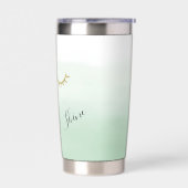 Girly Mint Gold Glitter Wimpers Sparkle Geïsoleerde Drinkbeker (Links)