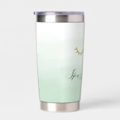 Girly Mint Gold Glitter Wimpers Sparkle Geïsoleerde Drinkbeker (Rechts)