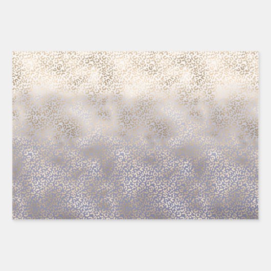 Girly Mint Gold Ombre Leopard Print Inpakpapier Vel (Voorkant 3)
