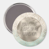 Girly Mint Gold Ombre Leopard Print Magneet (Voorkant / Achterkant)