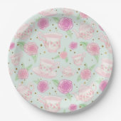 Girly Mint Gold Tea Party Papieren Bordje (Voorkant)