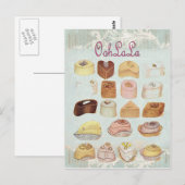 girly mint green french dessert sweet chocolate briefkaart (Voorkant / Achterkant)