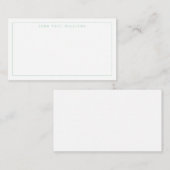 Girly Mint Green Professional Formal Thin Border Notitiekaartje (Voorkant / Achterkant)