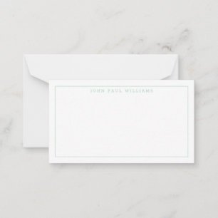 Girly Mint Green Professional Formal Thin Border Notitiekaartje