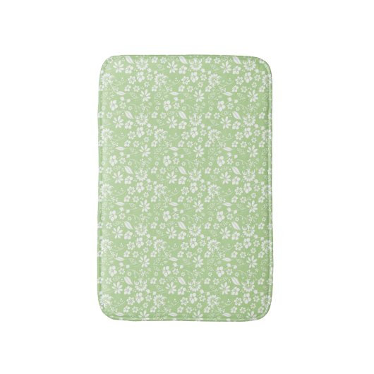 Girly Mint Green Tropical Flowers Spring Garden Badmat (Voorkant Verticaal)