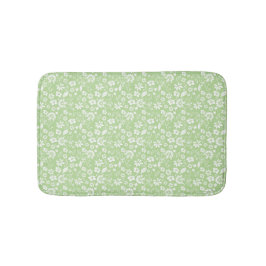Girly Mint Green Tropical Flowers Spring Garden Badmat